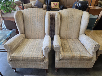 Pair Of Traditional Wing Back Chairs