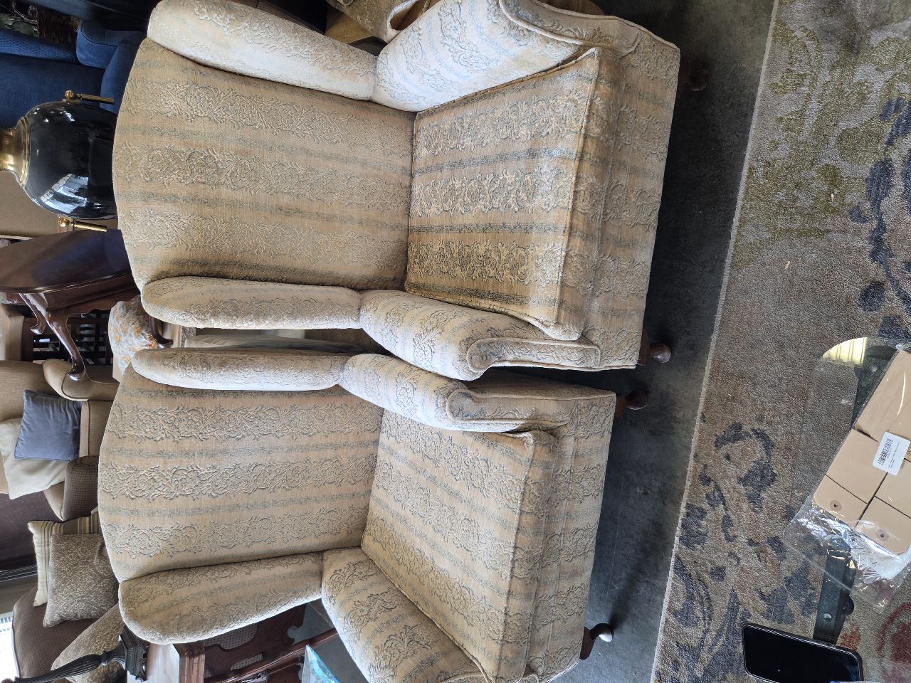 Crush velvet wingback chair